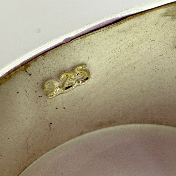 VTG Solid Sterling Silver 925 Textured Finish Tapered Band Ring Size 8.25 - Picture 8 of 12